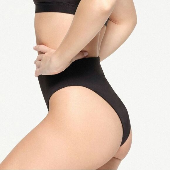 NWT Skims Mid Waist Bikini Bottom in Black Onyx- Size Small - Picture 2 of 9